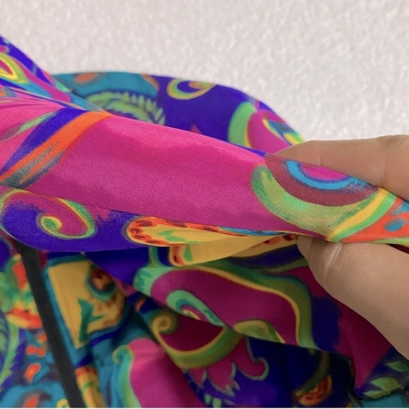 Vintage Alia Oversized Vibrant Print Full Zip Lightweight Bomber Jacket M - Picture 12 of 13